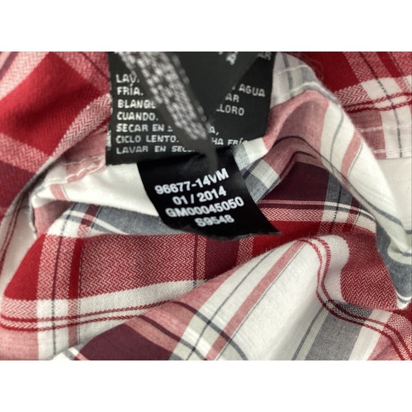 Harley-Davidson Men's Short Sleeves Shirt Button Up Red Plaid SZ L HD Patches - Picture 4 of 7